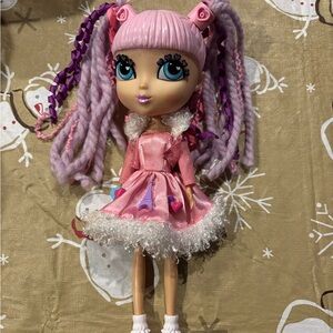 Pink and Purple Doll with Curly Hair